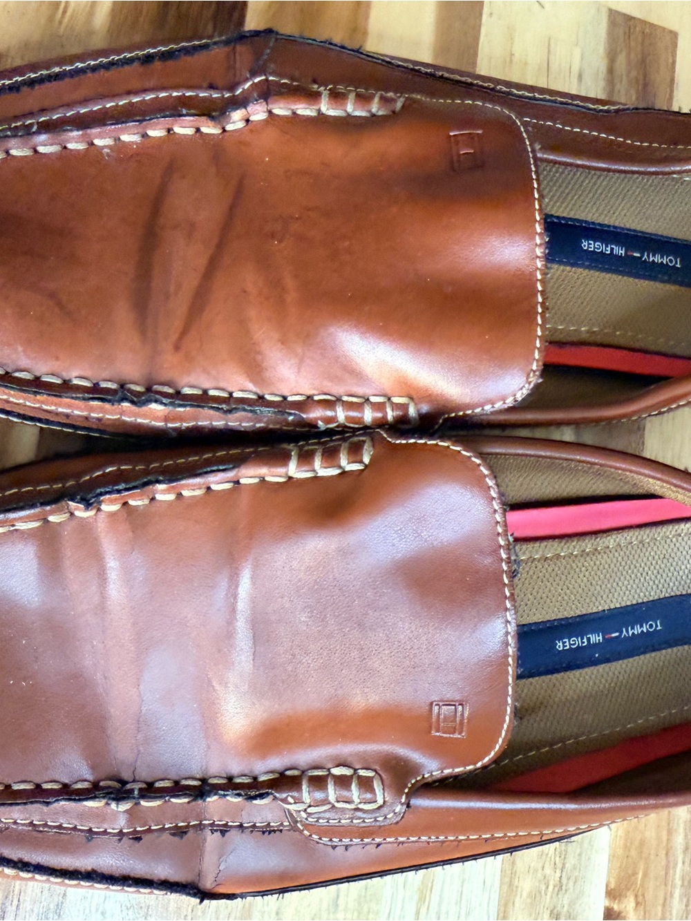 Tommy Hilfiger Men's Cognac Leather Slip-On Loafers
